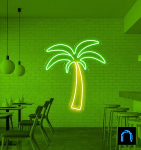 green palm tree sign